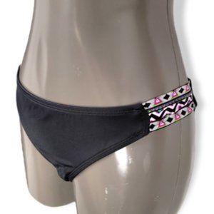 Hurley x Women's Black & Pink Pullover Swimwear Bikini Bottom Size Large